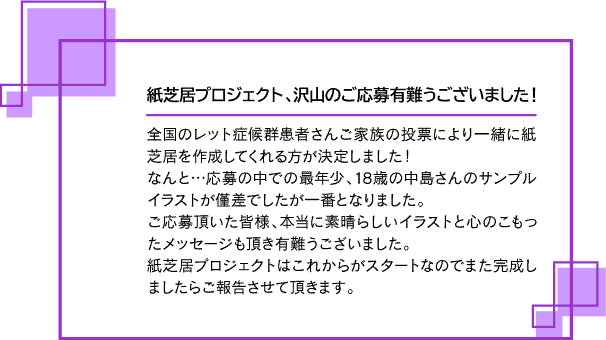 紙芝居プロジェクト、沢山のご応募有難うございました。